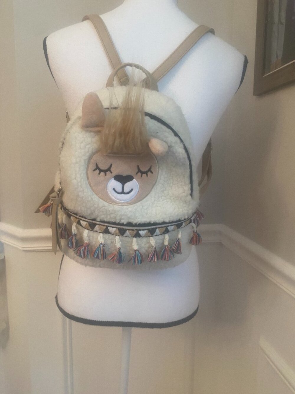 llama Mini Backpack plush Y2K